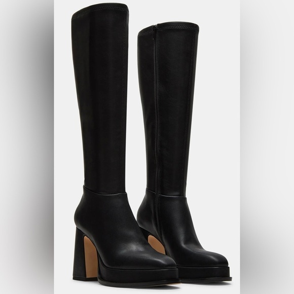 Steve Madden MYNDIE BLACK Boots Size 10 - Picture 1 of 12